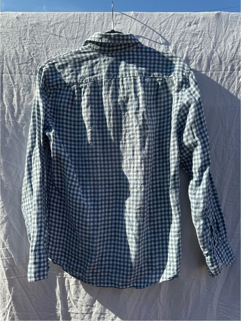 J.Crew Baird McNutt Irish Linen Gingham Check Button Up Shirt